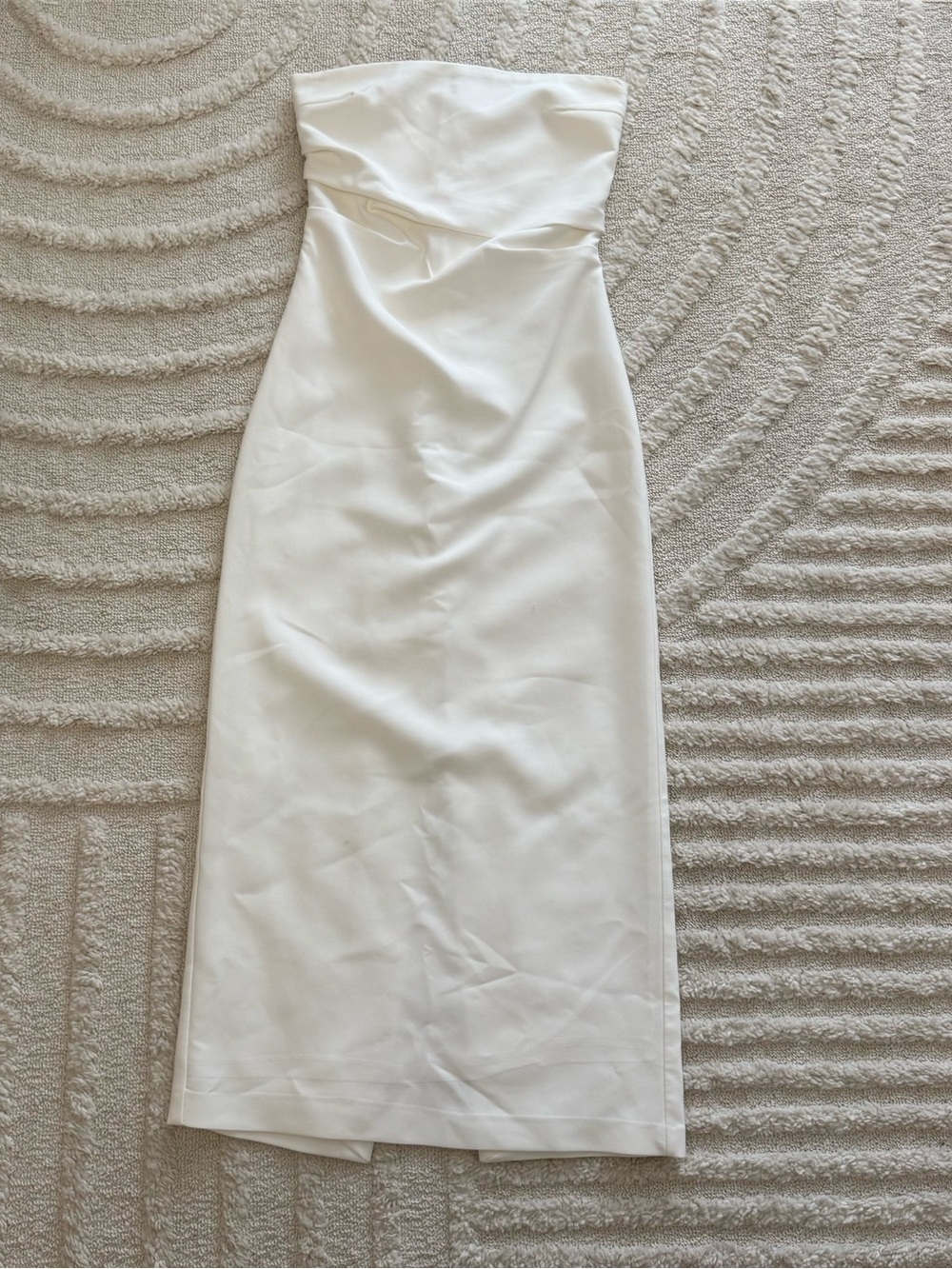 Zara White Strapless Midi Dress